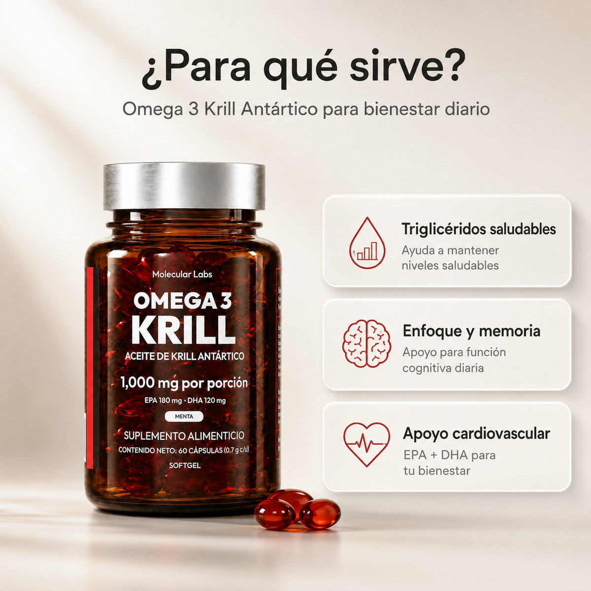 Omega 3 Krill Antártico Molecular