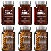Pack Sinergia Máxima: 3 Magnesio Molecular 5+ + 3 Omega 3 Krill Antártico