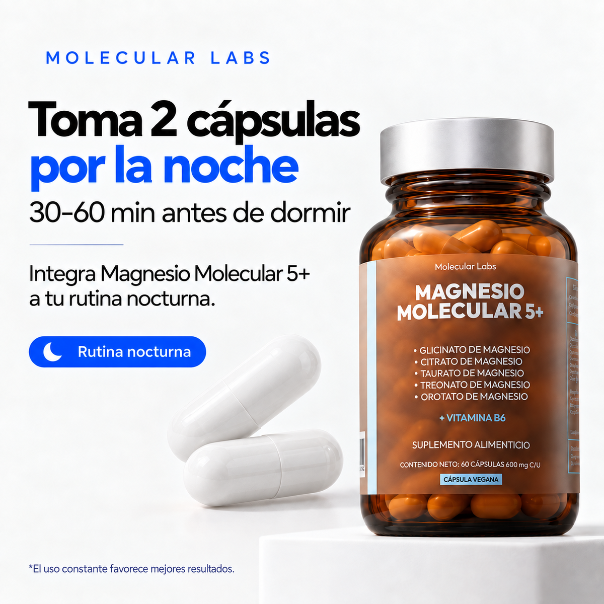 Magnesio Molecular 5+ - 5 Frascos