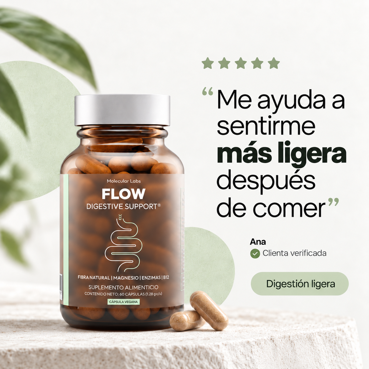 Flow Digestive Support - 3 Frascos