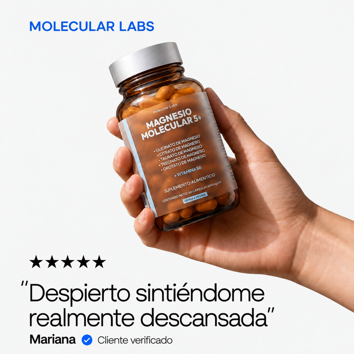 Magnesio Molecular 5+ - 5 Frascos