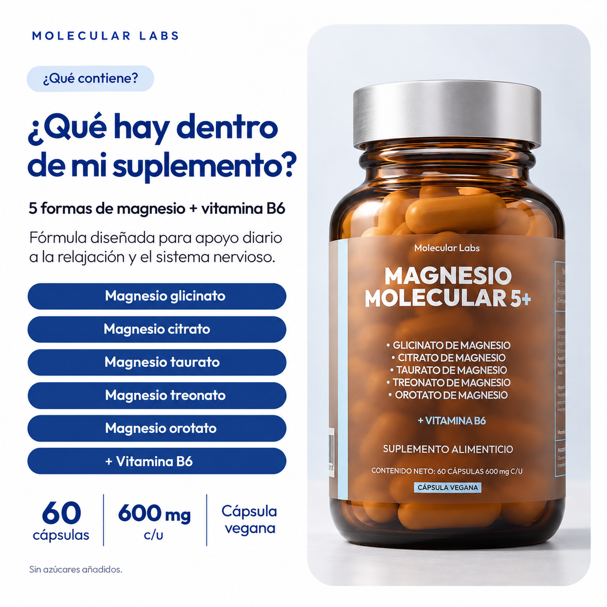 Magnesio Molecular 5+ - 5 Frascos